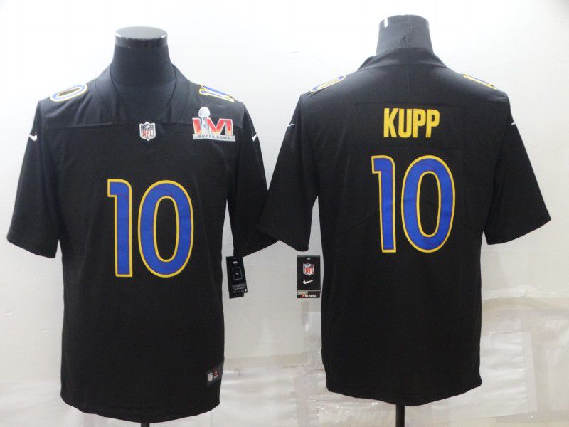 Men Los Angeles Rams #10 Kupp Black Super Bowl LVII Patch Limited NFL Jersey